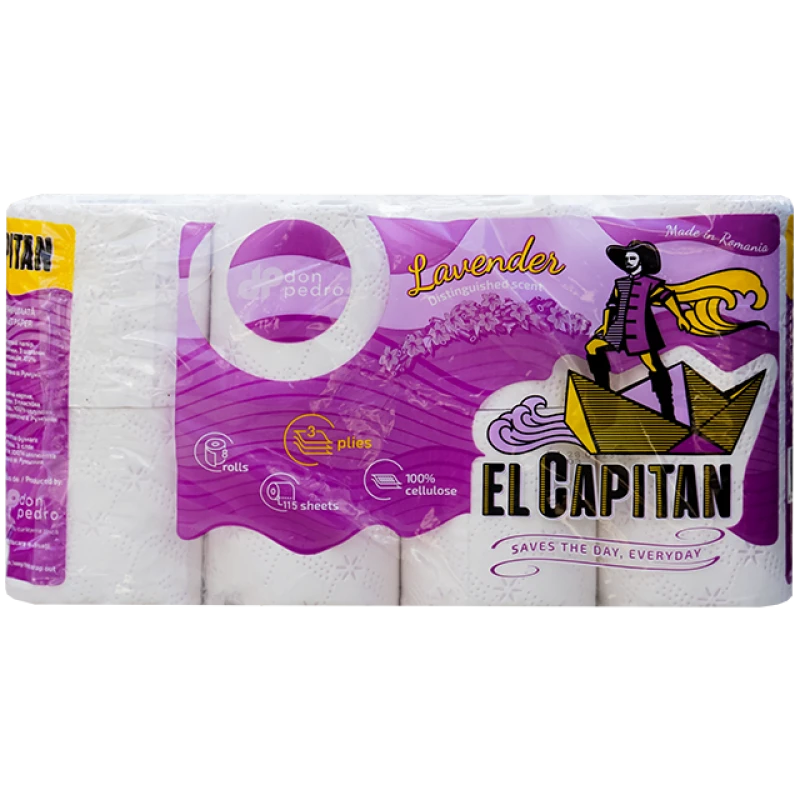 Hartie igienica 3 Straturi El Capitan lavanda 8 Role 